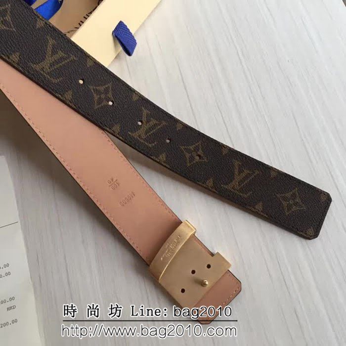 路易威登LV Louis Vuitton進口原版帆布老花面料 男士皮帶M9608 專櫃經典款 LHG1213
